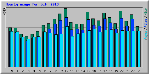 Hourly usage for July 2013