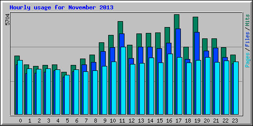 Hourly usage for November 2013