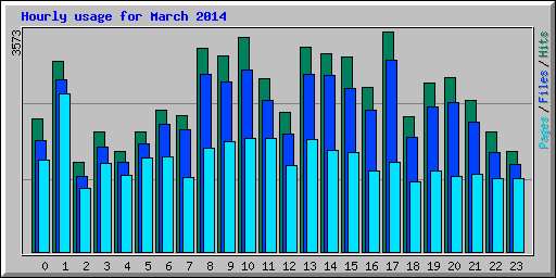 Hourly usage for March 2014