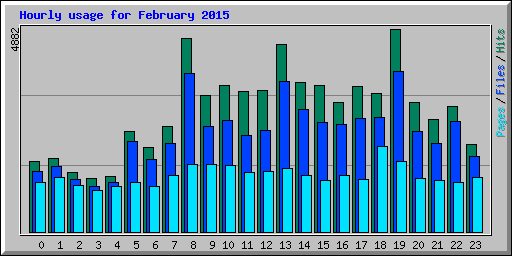 Hourly usage for February 2015